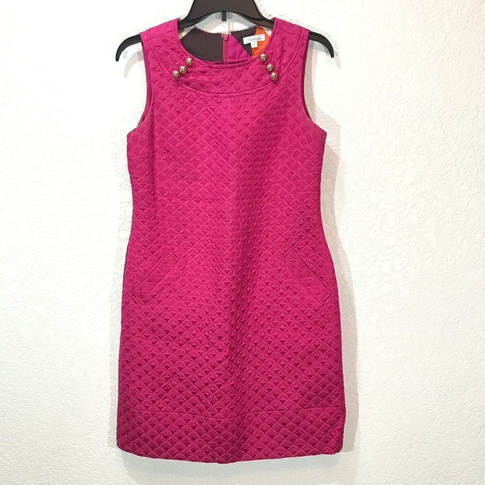 Shoshanna Pink Dress Gold Buttons